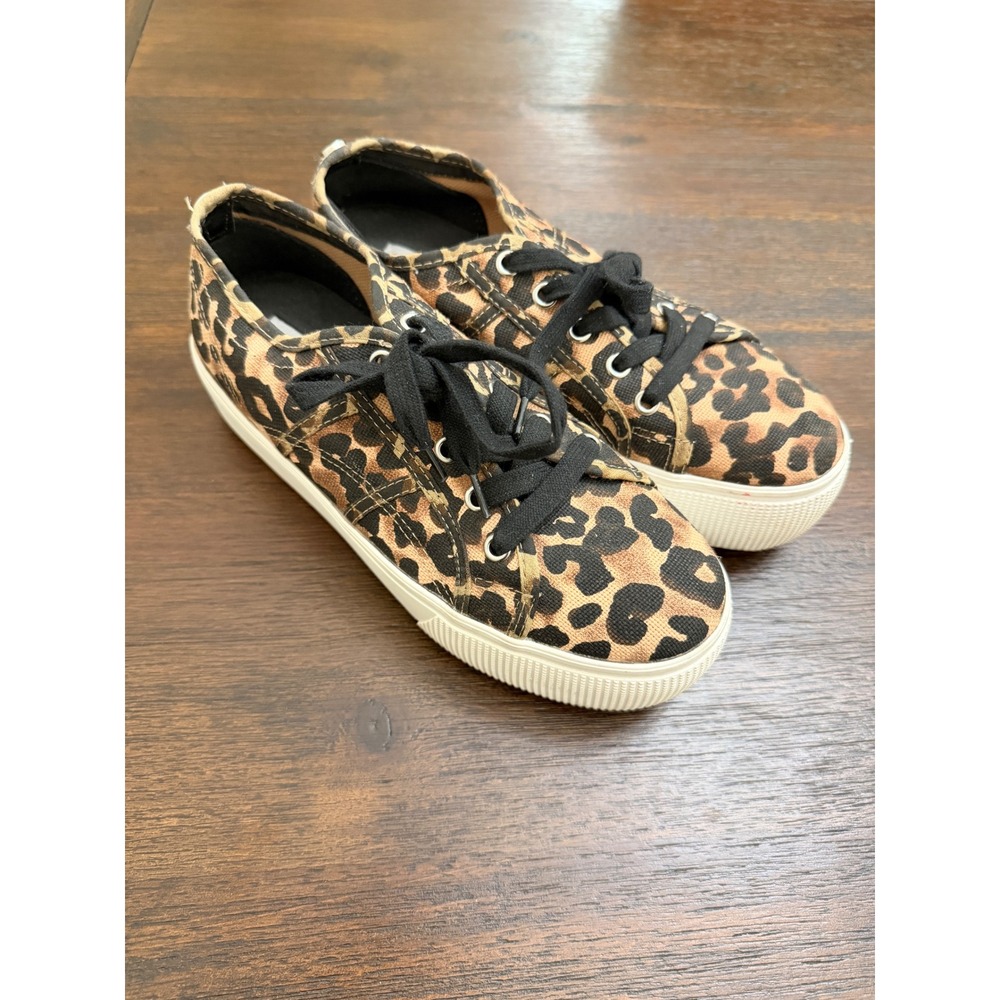 Steve Madden Emmi Leopard Print Platform Sneakers Womens 7M Animal Print